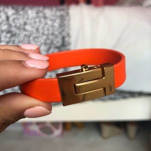Tory Burch Orange and Gold Cuff Bracelet